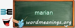 WordMeaning blackboard for marian
